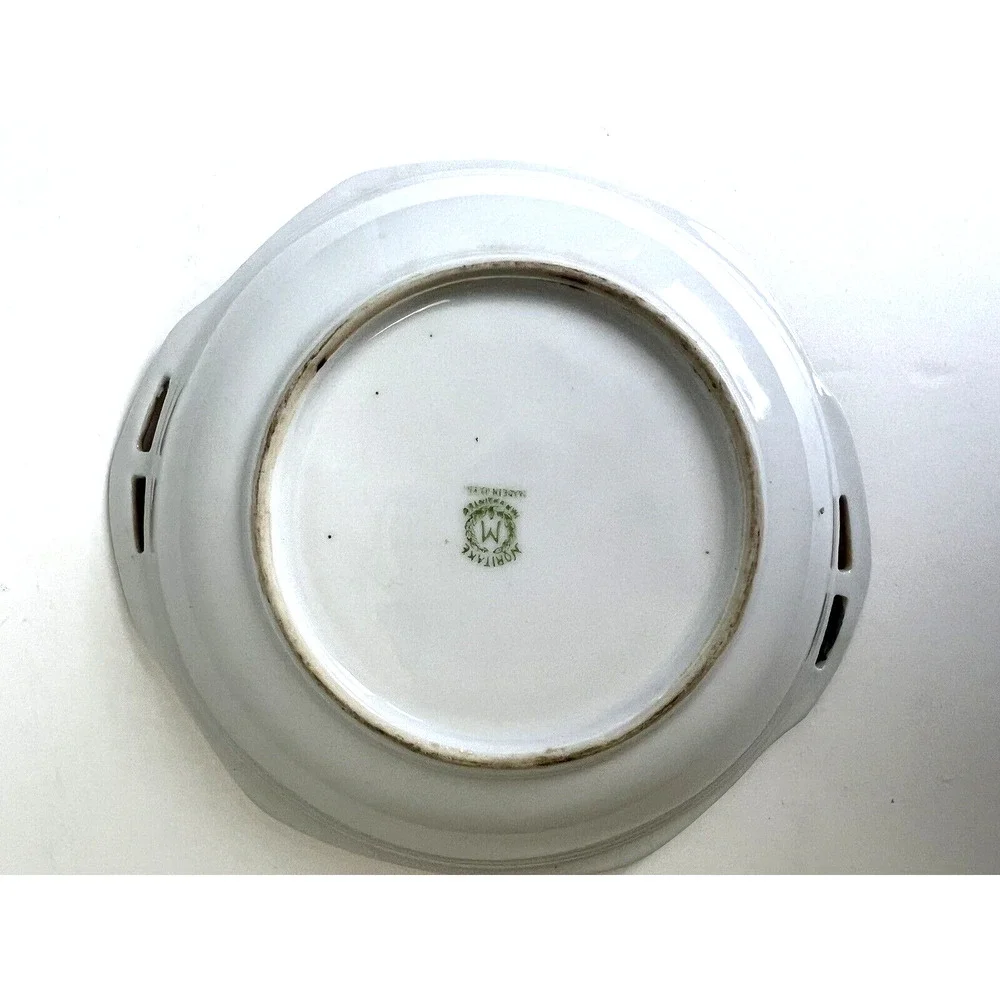 Noritake Vintage Bowl Handpainted Made in Japan Landscape Trees Water Green
